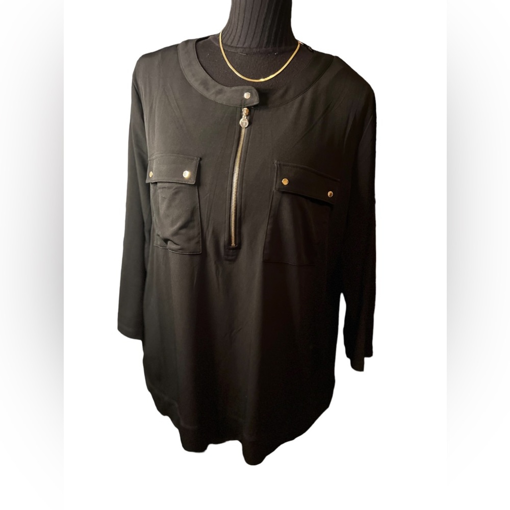 BNWT Tahari Black Long Sleeves Blouse
